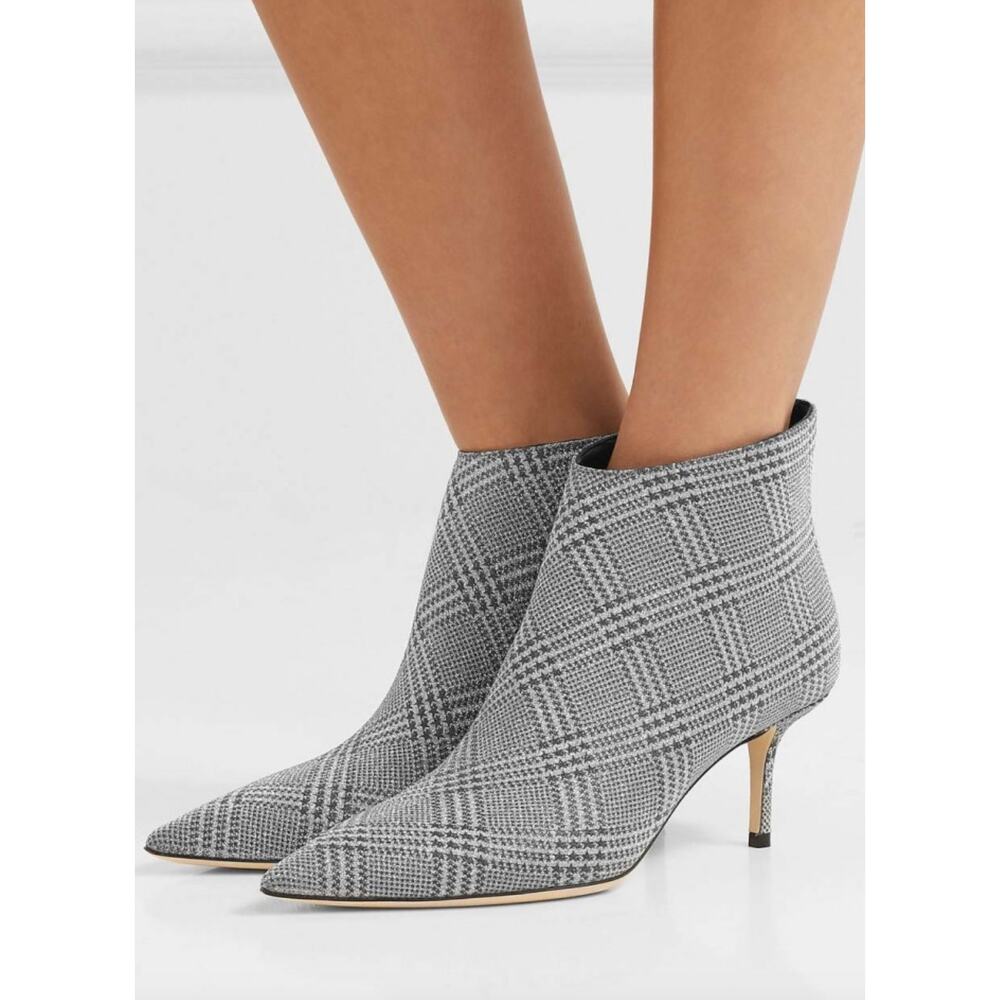 Jimmy Choo Marinda 65 Ankle Boots Silver Glitter Prince of Stars Size 39.5 9.5